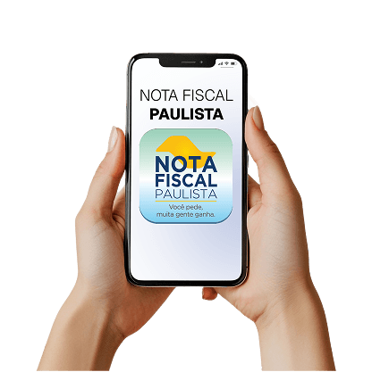 Imagem de um celular demonstrando a nota fiscal paulista